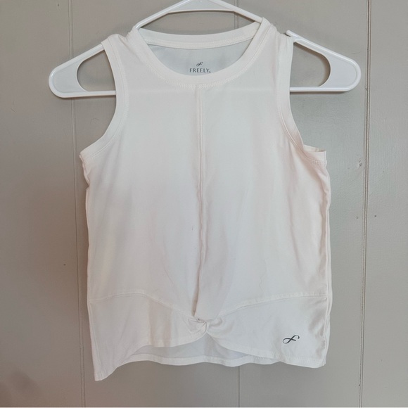 Freely Tops - Freely White Women's Cropped Tank Top With Twist Front Size M